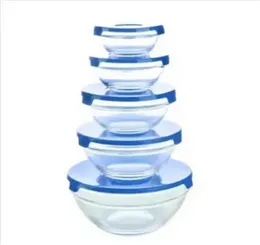 5 Piece Microwave-Safe Glass Bowl Set with Lids