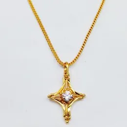 22kt Plated Orgnl Fox Chain With Opal Cross With Stone Pendant For Women.