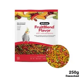 ZuPreem FruitBlend Bird Food for Medium Birds 250g (Repacked) Made in USA Bird Feed Pellets for Cockatiel, Lovebird, Quaker, Small Conure, Lorikeet, C
