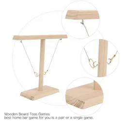 Hook Ring Toss Game for Kids / Adults - 2 Player Battle Wooden Hook and Ring Game on a String for Table Top Games, Basement Games, Bar Drinking Games,