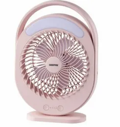 Geepas GF21158 Rechargeable Mini Fan with LED Night Light - 6 Inch 3 Speed USB Portable Table Fan