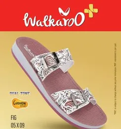 Walkaroo Printed Dual-Tone Cushion Slides