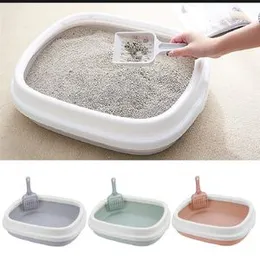 Cat Litter Box with Scoop Pet Toilet Bedpan Kitten Puppy Cat Dog Tray Cat Litter Tray Sand Box