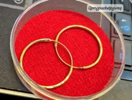 Womens Girls Smooth Hoop Earrings 18K Yellow Gold Filled Big Large Circle Huggies Earrings