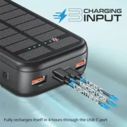 PROMATE 20000mAH ECOLIGHT SOLAR POWER BANK SOLAR TANK - 20PDCI