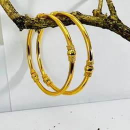 Gold plated fashion jewelry one pair plan bangle with Lightweight Cute bangles for Women and Girl