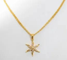 Gold plated Ladies 02MM Thin Bismark Chain 18/24 Inch Stylish Beautiful Design With Jasmine Flower Theme White Fixed Stone Pendant