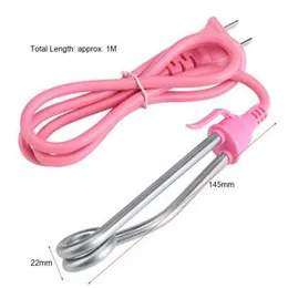 Portable Mini Water Heater Rod â 500W Electric Immersion Heater (Pink)