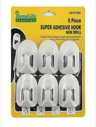 06 Pieces Super Adhesive Hook Non Drill,, Create Extra Storage On,Walls,Kitchen Bath,Garage,Etc