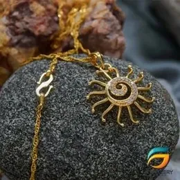 Gold Plated Guaranteed 18/24 inch Karali / Disco Chain with Medium Derana Sun Pendant Necklace for Ladies.