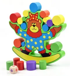 Wooden Little Bear Balance Toy | Puzzle Stacking Building Blocks Balance Board Table Game | Educational Gift for Kids