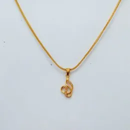Gold Plated 2mm Fox Chain With Artful Casting Pendant for Women- 18 inch