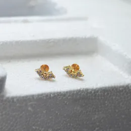 Gold Plated Earring Statue Theme With White Stone for Women and Girls Screw Back