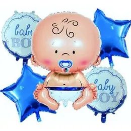 5 Pcs Foil Balloons Baby Boy Shower Decorations