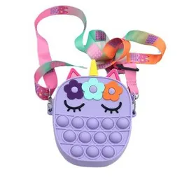 Kids Pop It Push Fidget Oval Crossbody Bag (Purple)
