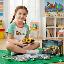 405pcs 1:18 Pull Back Super Jeep Building Blocks Bricks Set Toy for Kids