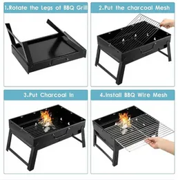 Uten Charcoal Grill, BBQ Grill Folding Portable Lightweight smoker Gril
