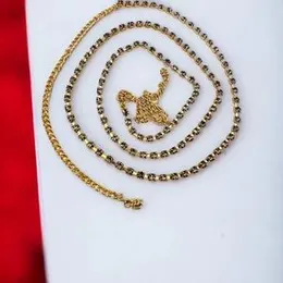 Gold Color Shiny Rhinestone One-Line Waist Chain Belly Chain Adjustable Body Chain Jewelry for Women & Girls