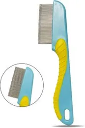 Metal Fine Tooth Nit Comb with Long Handle Professional Head Lice Comb for Detection and Nit Removal Tool for Kids, Adults, and Pets
