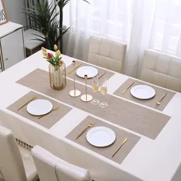 HOKIPO PVC Placemats with Runner for Dining Table 4 Seater (AR3011)