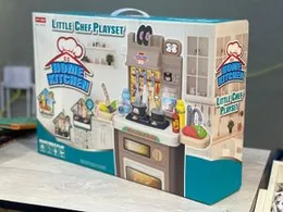Interactive Toy Kitchen Set with Steam, Lights & Sounds