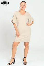 Bell Sleeve Linen Dress DQ02E