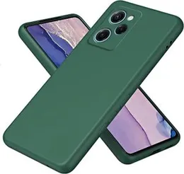 Redmi 12 soft matte liquid silicone Case Green Back Cover for Redmi 12