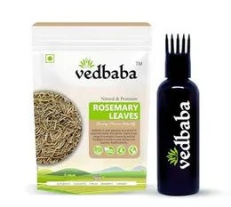 Ved Baba Rosemary Dried leaves with Hair Comb Applicator For Hair Growth & Food | Rosemary Tea | Organic Dry Herb | Natural (100 GM)