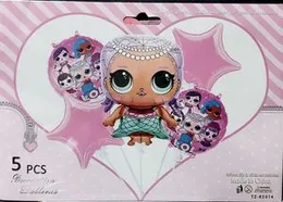 5 Pcs LOL Foil Balloon Pack - Themed Birthday Party Balloons for Kids - Party Decorations LOL Design