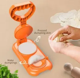 Quick Efficient Dumpling Press Time-saving Machine Wrapper Maker Simple Operation Easy to Clean Convenient Dough Pressing Tool Baking Pastry Orange Pa