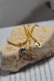 1.9mm fox singapore chain with stone pendant for stylish womens.