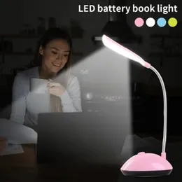 Battery Operated LED Reading Night Lamp Flexible Table Light Foldable Switch Desk Working Study Light For Kids Student Office