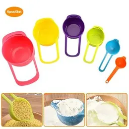 Measuring Cup And Measuring Spoon Set Cake baking accessorics 6 Pcs - Multi colour