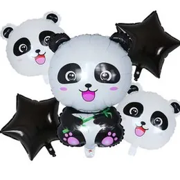 5 Pcs Panda Foil Balloons Panda Birthday Party Decorations products shade