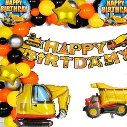 Birthday Decoration Construction Balloon set With Banner Vehicle Theme Full Sets