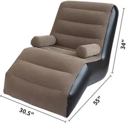Inflatable Deck Chair, Flocking Backrest Inflatable Couch