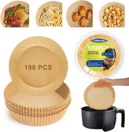 100Pcs Air Fryer Disposable Paper Non-Stick Airfryer Baking Papers Round Air-Fryer Paper Liners Paper Kitchen Accessories