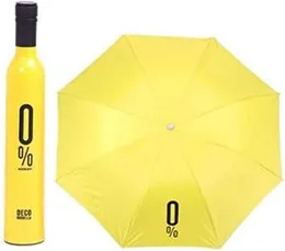Generic Double Layer Folding Portable Wine Bottle Umbrella with Bottle Cover for UV Protection & Rain - Deco Umbrella with Plastic Case