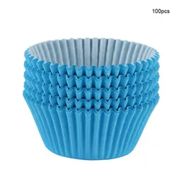 100pcs Light Blue Cupcake Baking Liners 9cm for Muffins & Cakes Durable and Non-Stick Premium Baking Cups