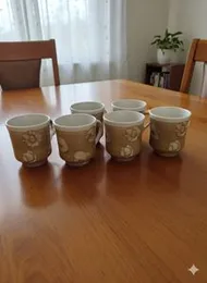 6 Pcs Ceramic Tea Mug Set Elegant Ceramic Cups for Tea & Coffee Durable & Heat Resistant