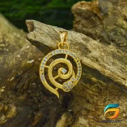 Gold Plated ESH Oval Shape Stone With Big Pendant For Women.