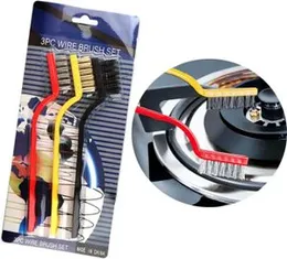 3Pcs Wire Clean Brush Set for Cleaning and Rust Removing, Stove Brush Kitchen countertop Range Hood Gap Cleaning Brush Pot Bottom Brush Wire Brush Gas