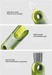 HESHIV 3 in 1 Cup Lid Gap Cleaning Brush, Bottle lid Cleaning Brush, Tiny Bottle Cup Lid Straw Cleaner Tools,Crevice Cleaning Brush,Bottle Gap Cleaner