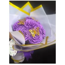 7 Roses Scented Flower Bouquet Floral Handcrafted Artificial Rose Gift Multi-Colored Gift-Wrapped Rose
