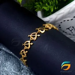 Gold plated Stylish Design Heart With Arrow Bracelet For Women.