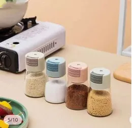 Can Spice Pepper Salt Tank Sugar Bottle Metering Push Type Salt Shaker Salt Dispenser