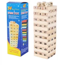Jenga High Quality 54 Pcs Mini Wooden Block Stacking Games Building Blocks