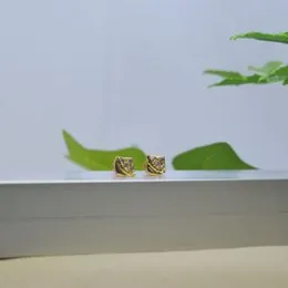 Gold Plated Crystal Stylised Cut Clip Stone Earrings.