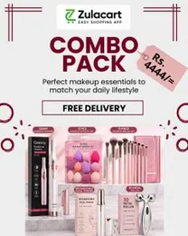 Makeup Essentials Combo Pack | Complete Beauty Kit with Trimmer & Brushes