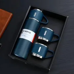 Premium Stainless Steel Vacuum Flask 3-Piece Set – 500ml Portable Outdoor Bottle with 2 Cups